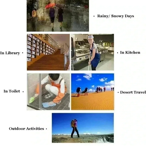 Waterproof Rain Boot Shoes Covers Foldable Reusable Slip Resistant Overs - Picture 7 of 10